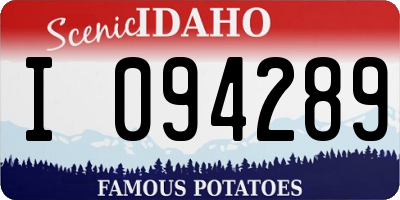 ID license plate I094289