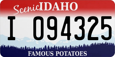 ID license plate I094325
