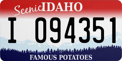 ID license plate I094351