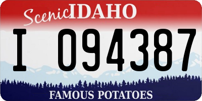 ID license plate I094387