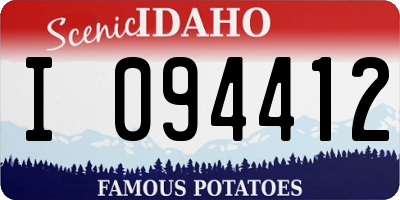 ID license plate I094412
