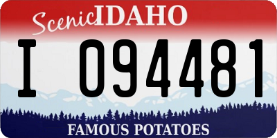ID license plate I094481