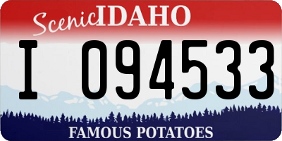 ID license plate I094533