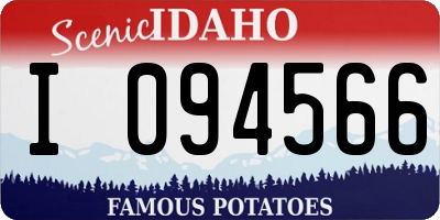 ID license plate I094566