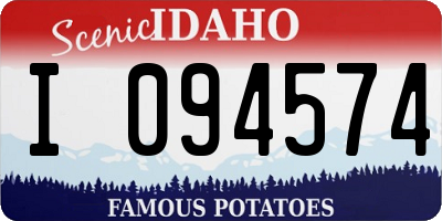 ID license plate I094574