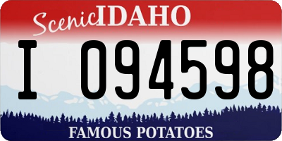 ID license plate I094598