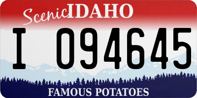 ID license plate I094645