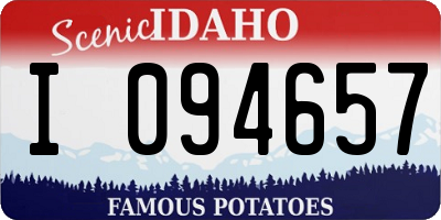 ID license plate I094657