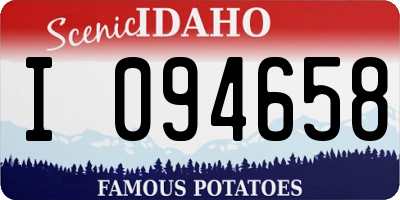 ID license plate I094658