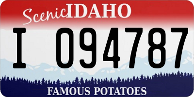 ID license plate I094787