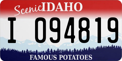 ID license plate I094819