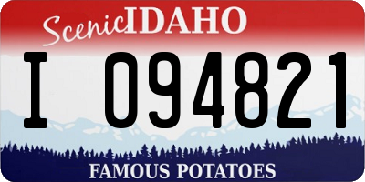 ID license plate I094821