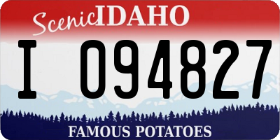 ID license plate I094827