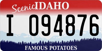 ID license plate I094876