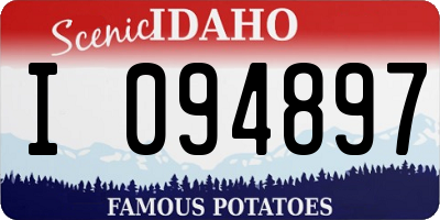 ID license plate I094897