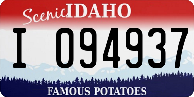 ID license plate I094937