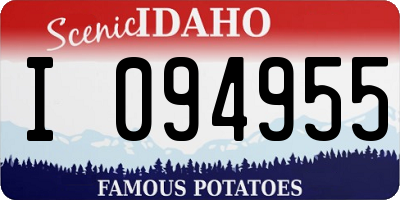 ID license plate I094955