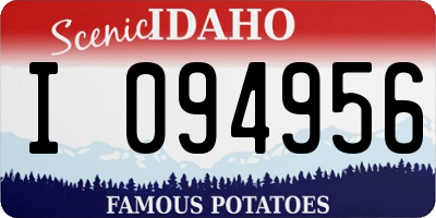 ID license plate I094956