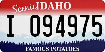 ID license plate I094975