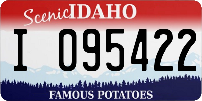 ID license plate I095422