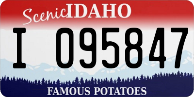ID license plate I095847