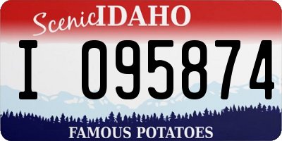 ID license plate I095874
