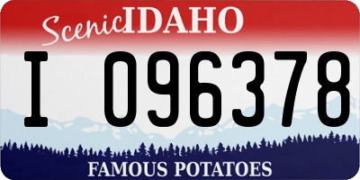 ID license plate I096378
