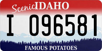 ID license plate I096581