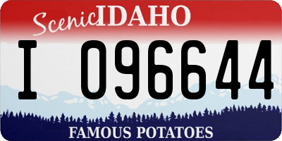 ID license plate I096644