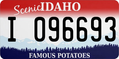 ID license plate I096693