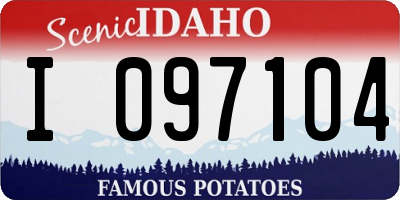 ID license plate I097104