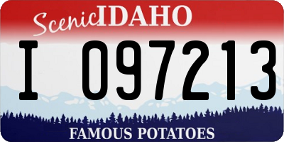 ID license plate I097213