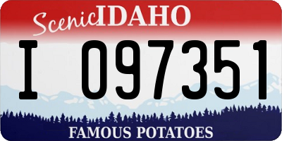 ID license plate I097351