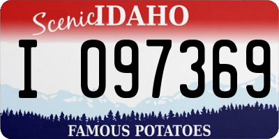 ID license plate I097369