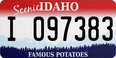 ID license plate I097383