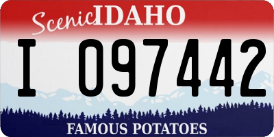 ID license plate I097442