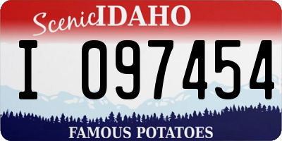 ID license plate I097454