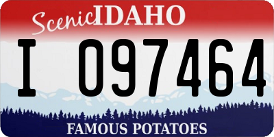 ID license plate I097464