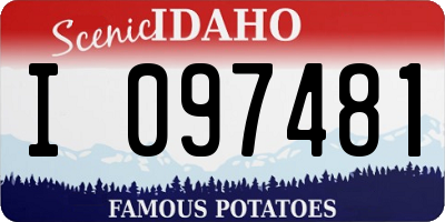 ID license plate I097481
