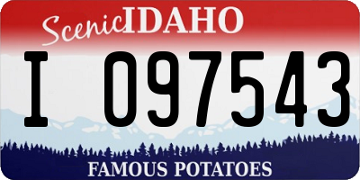 ID license plate I097543