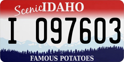ID license plate I097603