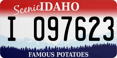 ID license plate I097623