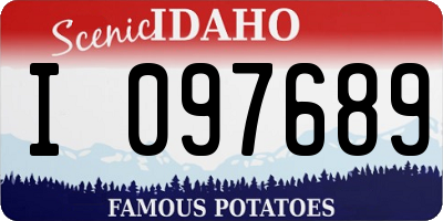 ID license plate I097689