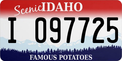 ID license plate I097725