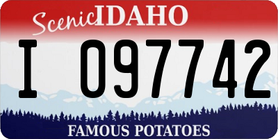 ID license plate I097742