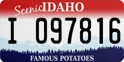 ID license plate I097816