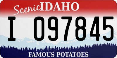 ID license plate I097845