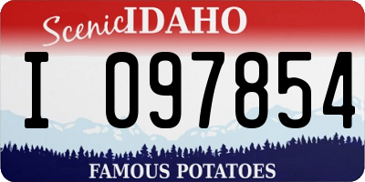 ID license plate I097854