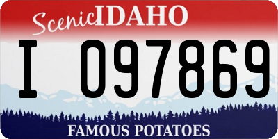 ID license plate I097869