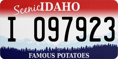 ID license plate I097923